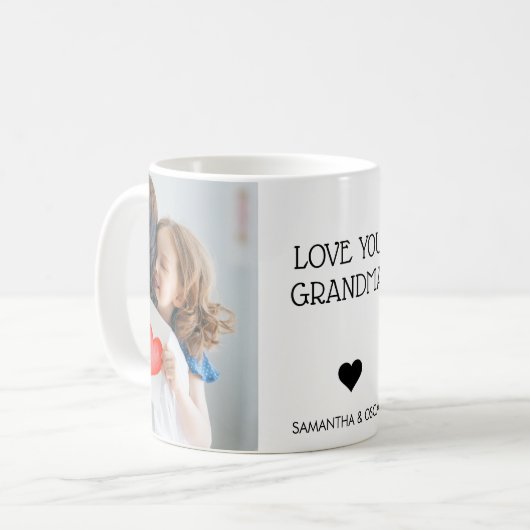 Hou van je oma | Twee handgeschreven foto's Koffiemok (Voorkant links)