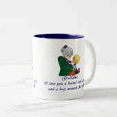 Hou van je oma! tweekleurige koffiemok (Voorkant rechts)