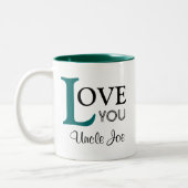 Hou van je oom Aangepaste Naam Tweekleurige Koffiemok (Links)