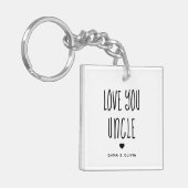 Hou van je oom | Foto terug en handgeschreven teks Sleutelhanger (Voorkant Links)