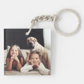 Hou van je oom | Foto terug en handgeschreven teks Sleutelhanger (Achterkant)