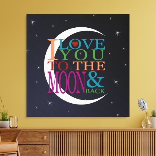 Hou van je op de maan en terug canvas afdruk (Insitu (Woonkamer))