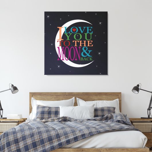 Hou van je op de maan en terug canvas afdruk (Insitu (Slaapkamer))