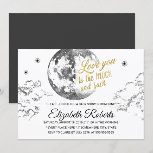 Hou van je op het Baby shower Moon & Back Kaart