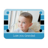 Hou van je opa blauwe en zwarte foto magneet