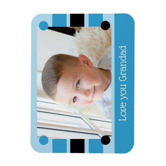 Hou van je opa blauwe en zwarte foto magneet (Verticaal)