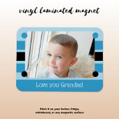 Hou van je opa blauwe en zwarte foto magneet