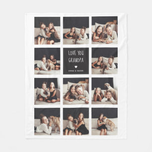 Hou van je opa   Foto Collage Handgeschreven tekst Fleece Deken