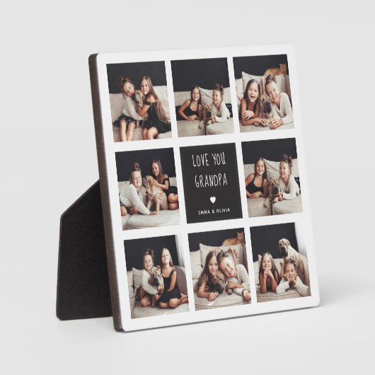 Hou van je opa | Foto Collage Handgeschreven tekst Fotoplaat (Voorkant)