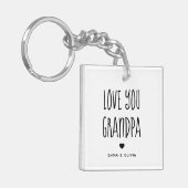 Hou van je opa | Foto terug en handgeschreven teks Sleutelhanger (Voorkant Links)