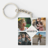 Hou van je opa fotocollage Keepslag Sleutelhanger (Voorkant)