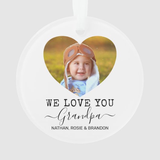 Hou van je opa hart Fotokerstboom Ornament (achterkant)