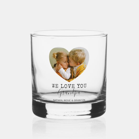 Hou van je opa hartfoto whisky glas (Voorkant)