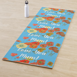 Hou van je Oranje Rode Poppie Floral Yoga Mat