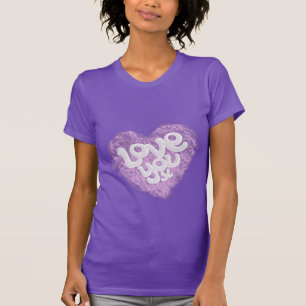 Hou van je paarse lichthart op donkere dames t-shi t-shirt