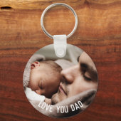 Hou van je pap, gepersonaliseerde 2 foto sleutelhanger (Achterkant)