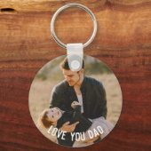 Hou van je pap, gepersonaliseerde 2 foto sleutelhanger (Voorkant)