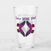 Hou van je papa Butterfly Beer Glass Vaderdag Glas (Achterkant)
