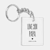 Hou van je Papa | Foto terug en handgeschreven tek Sleutelhanger (Voorkant Links)