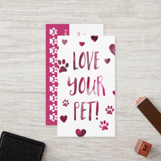 hou van je petekaart klantenkaartje (Voorkant / Achterkant in situ)