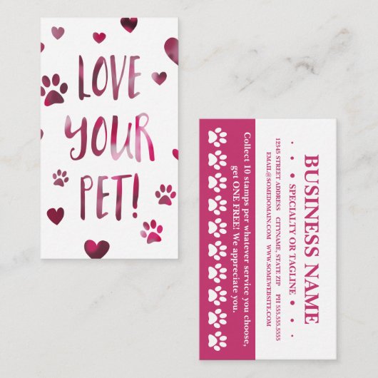 hou van je petekaart klantenkaartje (Voorkant / Achterkant)