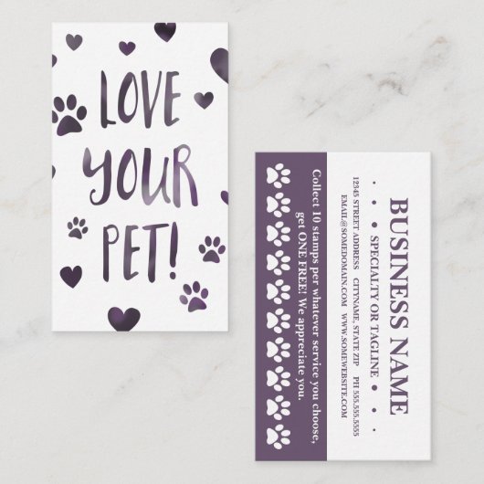 hou van je petekaart klantenkaartje (Voorkant / Achterkant)