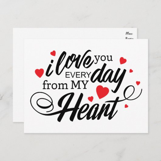 Hou van je rode harten Valentijnse Verloving Briefkaart (Voorkant / Achterkant)