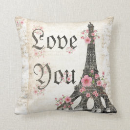 Hou van je Romantische Parijs Roze kersen bloesems Kussen