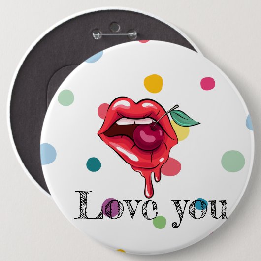 hou van je ronde button 6,0 cm (Voorkant /achterkant)