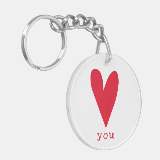 Hou van je | Rood hart Sleutelhanger (Voorkant Links)