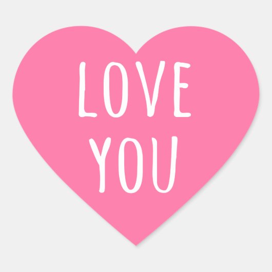 Hou van je roze Valentijnsdag hart Sticker (Voorkant)