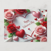 Hou van je Rozen en harten Valentijnsdag Feestdagenkaart (Voorkant)