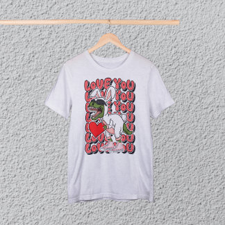 Hou van je, Schattigee dinosaurus in konijnenkostu T-shirt
