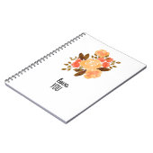 Hou van je  Sinaasappel Rode Bloemen Bloemen Bloem Notitieboek (Linkerzijde)