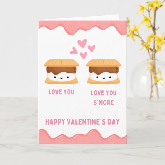Hou van je Smore Valentijnsdag Holiday Kaart (Gele Bloem)