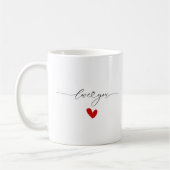 Hou van je sms met schattig rood hart koffiemok (Links)