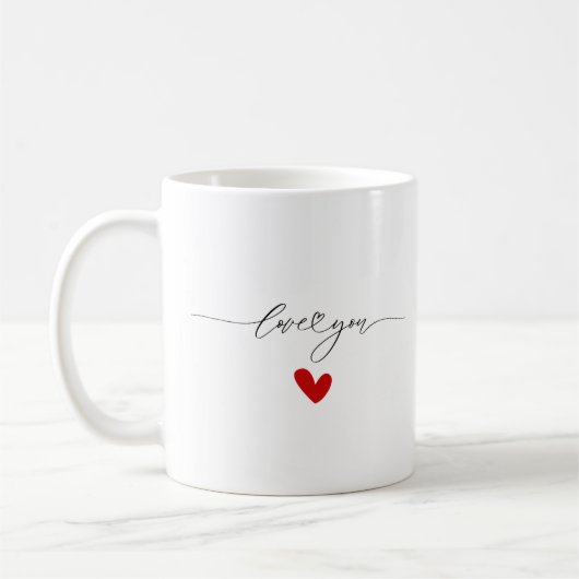 Hou van je sms met schattig rood hart koffiemok (Links)