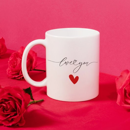 Hou van je sms met schattig rood hart koffiemok