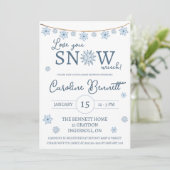 Hou van je SNEEUW veel! Sneeuwvlok Baby shower Kaart (Staand voorkant)