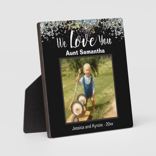 Hou van je tante Foto Glitter Fotoplaat (Voorkant)