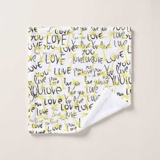 Hou van je tekstpalms bad handdoek (Wasdoekje)