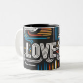 Hou van je tweekleurige koffiemok (Voorkant links)