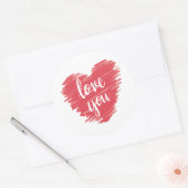 Hou van je typografie in roze ronde sticker (Envelop)