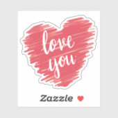 Hou van je typografie in roze sticker (Vel)