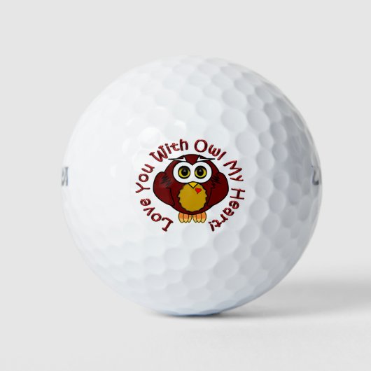 Hou van je uil met mijn hart! -Owl Golfballen (Voorkant)