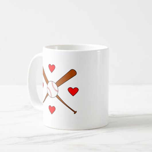 Hou van je uit de honkbal van het park koffiemok (Voorkant links)