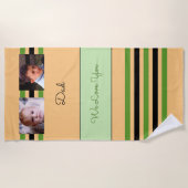 Hou van je vader 2 foto's groen sinaasappel strandlaken (Voorkant)