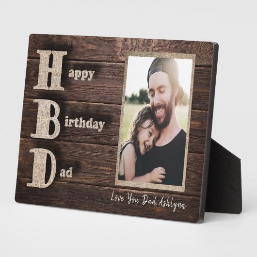 Hou van je vader | Aangepaste foto | Happy Birthda Fotoplaat (Zijkant)