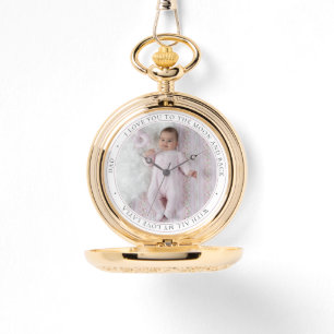 Hou van je vader Gepersonaliseerde foto Vaders Day Horloge