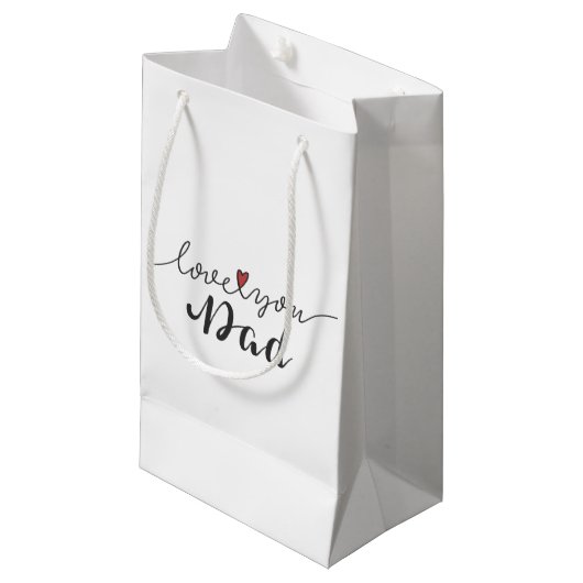 Hou van je vader Happy Vaderdag | Gift Bag Klein Cadeauzakje (Voorkant Gekanteld)